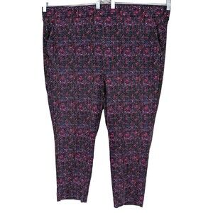 Torrid Pants 4S Rayon Blend Black Pink Spatter Office Casual Modern